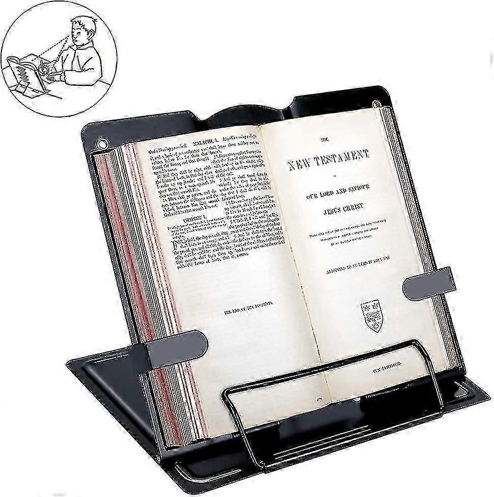 Adjustable Metal Easel Book Holder Stand for Reading, iPad, Cookbook, Kitchen, and Magazine