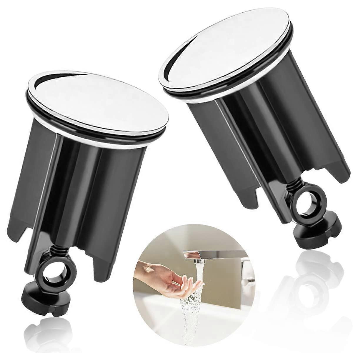 Sink Plug Pack of 2 Universal Drain Plugs Standard Size For Basins Bathtubs And Bidets Fits All Standard Sinks