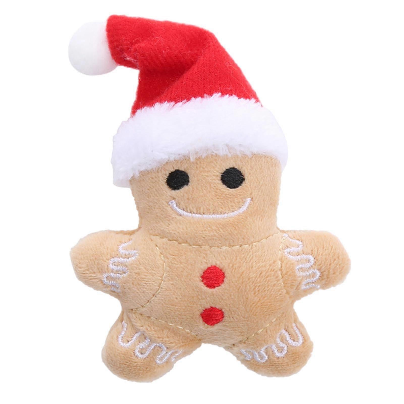 Gingerbread Cat Toy Interactive Gingerbread Man Catnip Toy For Indoor Outdoor Cats Filled Plush Biting Toy Christmas