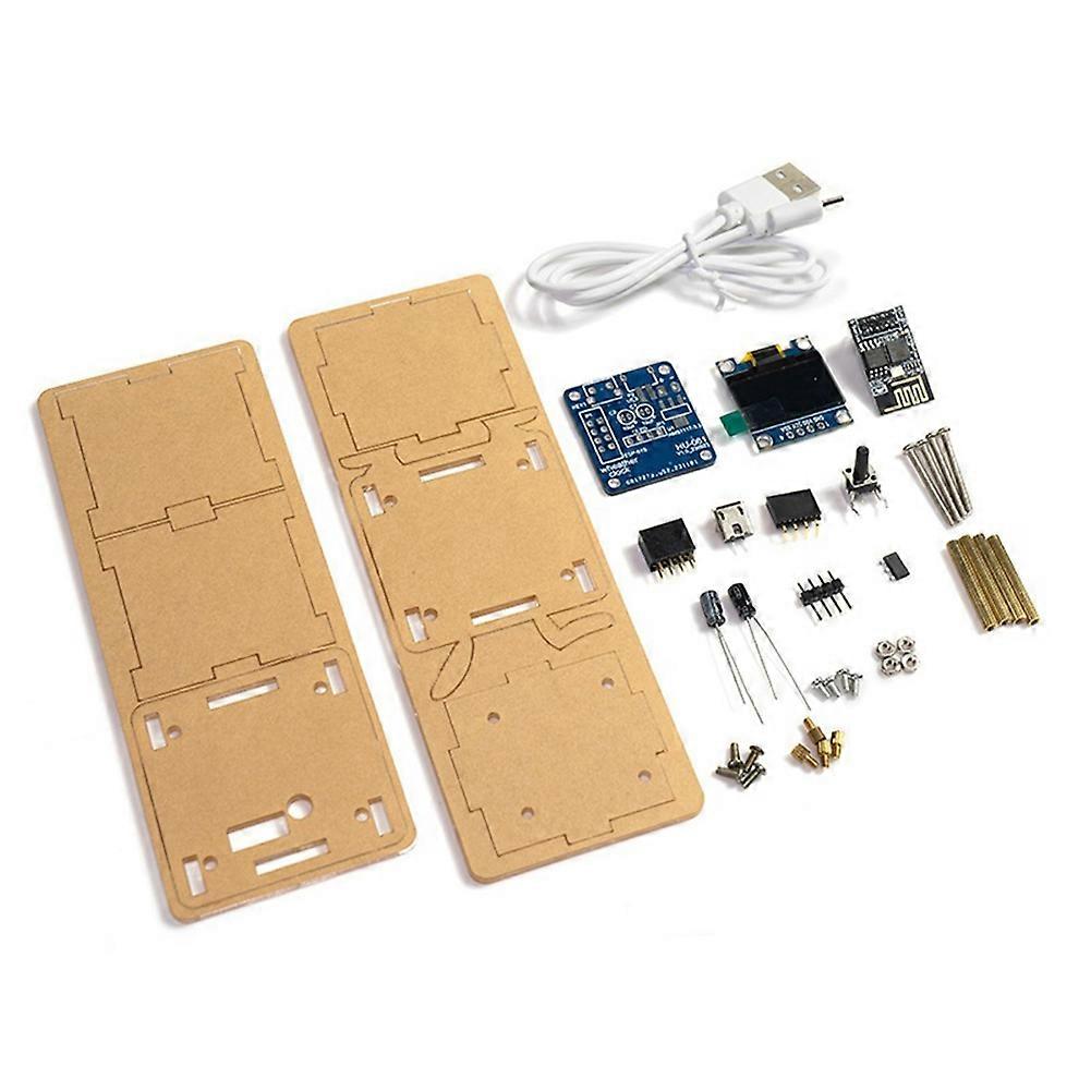 Esp8266 Mini elektronické hodiny DIY Kit 0,96 palcový Oled displej Podpora 2,4G Wifi siete s puzdrom