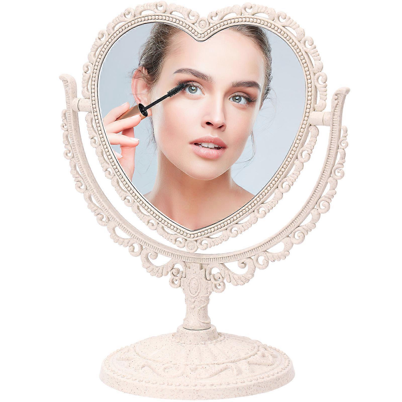 Tabletop Vanity Mirror Personal Makeup Mirrors Lovers Detachable Base PVC Material 1Pack