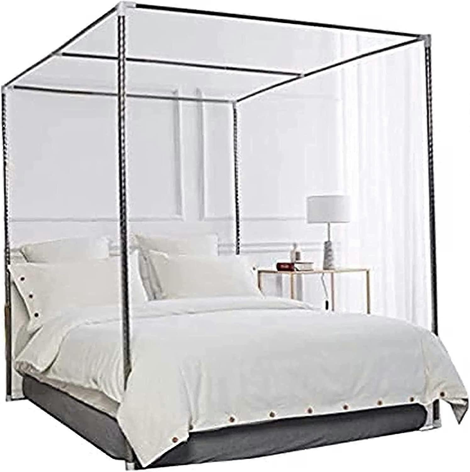 Stainless Steel Bed Frame with Mesh - Full/Queen Size, Fits Double and California King, 32mm Thick Bracket, 180x200cm
