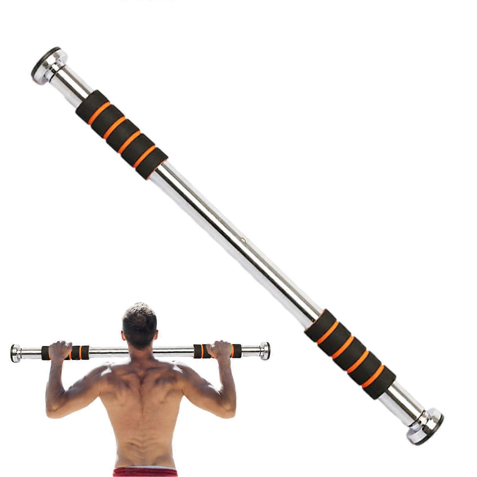 Door Pull Up Bar for Home Gym - Adjustable Screwless Design, 200kg Capacity, Ergonomic Reddish Black Handle, Portable Fitness Equipment