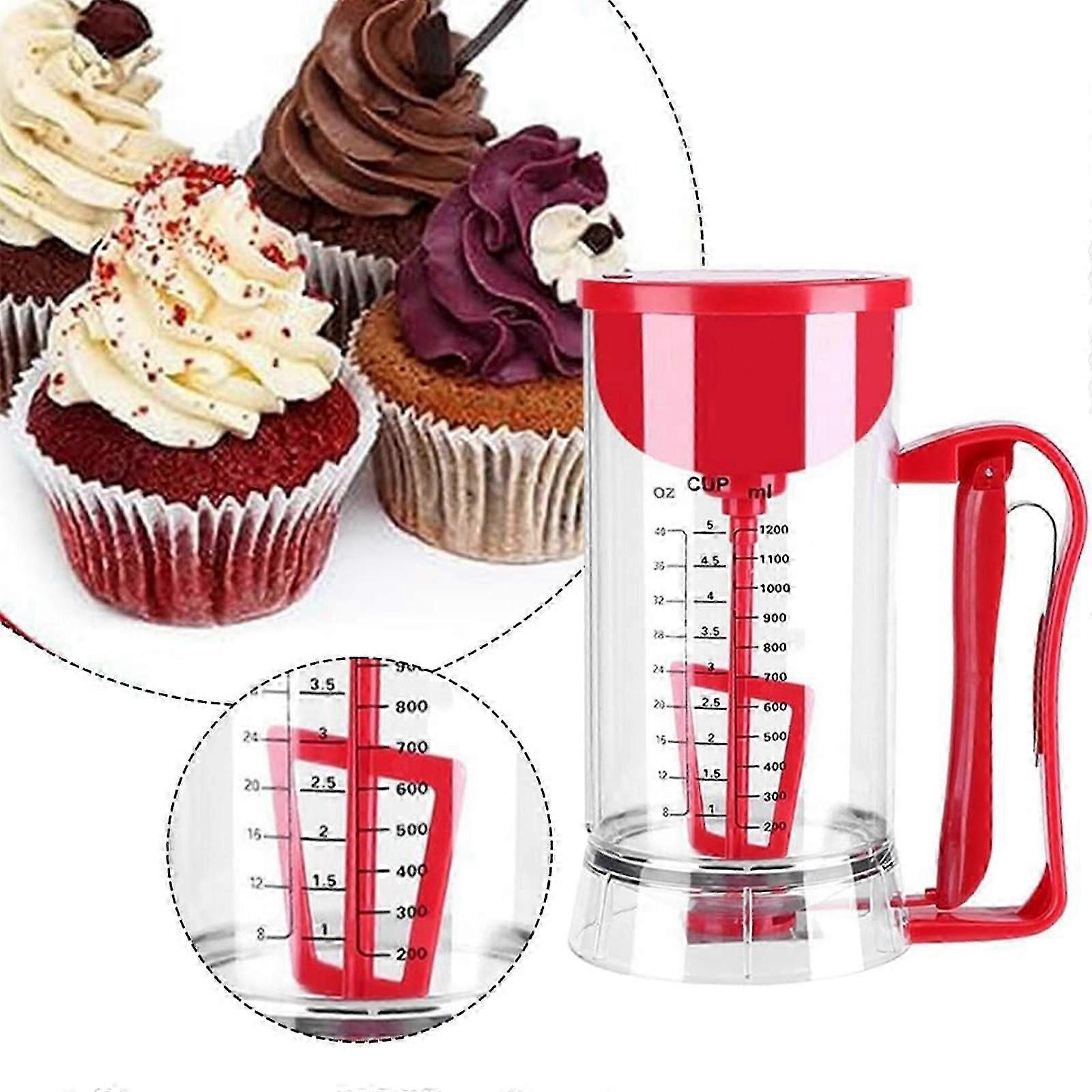 Electric Mixer Dispenser, Electric Mixer, 1200mL Pancake Batter Dispenser with Graduated Line, Batter Separator for Pancakes, Cupcake