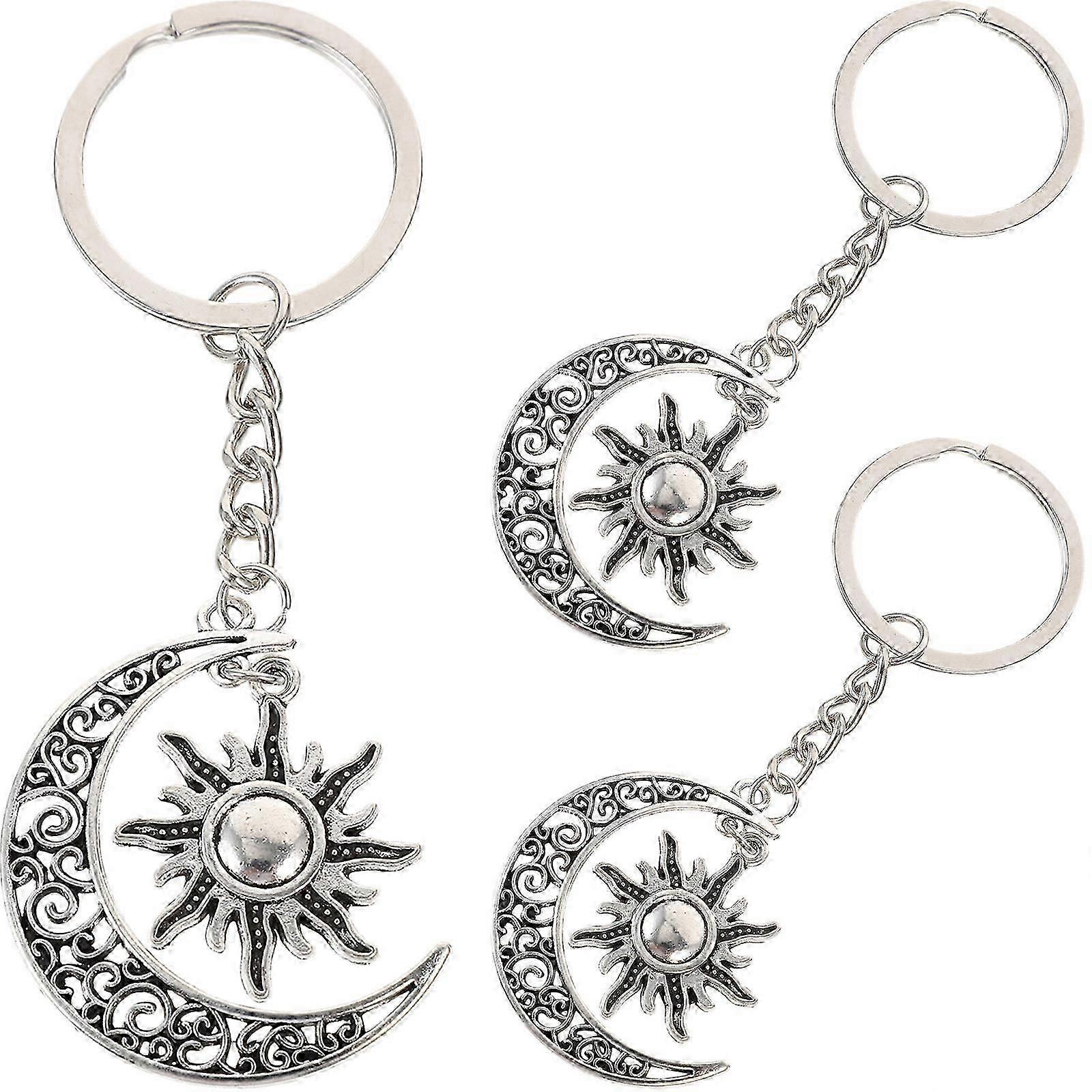 Key Ring Decor with Moon and Sun Patterns, Aluminium Alloy