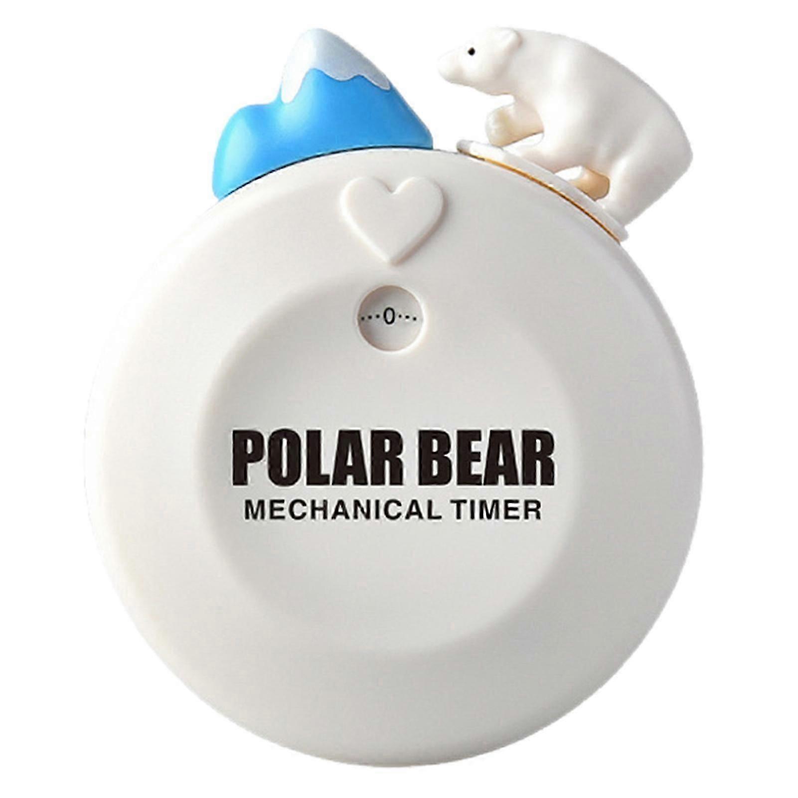 Countdown Timer Eye-catching 360-degree Rotation Creative Magnetic Design Efficient Timing ABS Polar Bear Mechanical Timer Kitchen Accessories