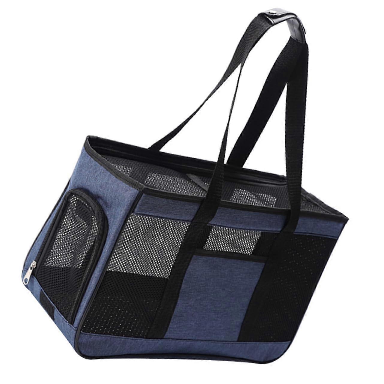 Pet Backpack Dog Carrier Bag with Mesh Design, Portable Cat Travel Backpack, Blue Rabbit Carrier with Waste Bag