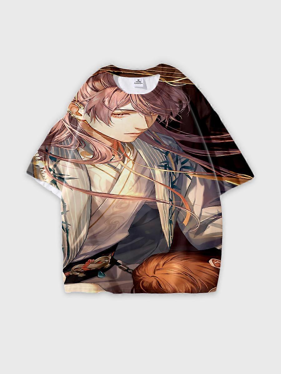 T-shirt round neck book Role Pattern loose short sleeve JW708