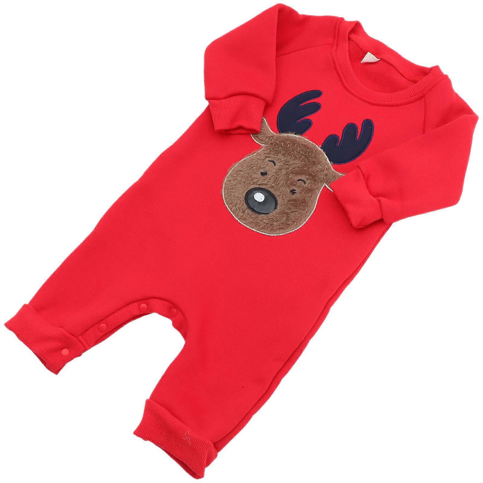 Kid Jumpsuit Christmas Romper Comfortable and Breathable Easy to Change Diapers 1Set