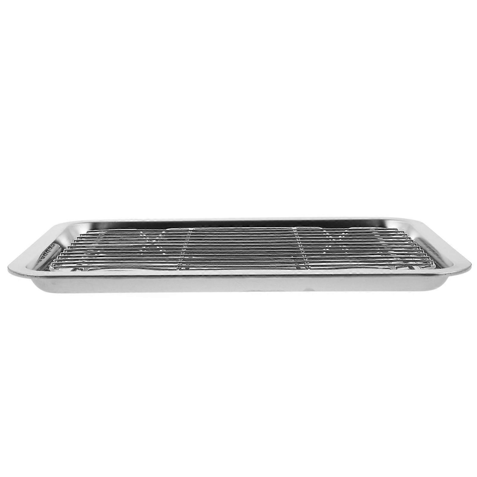 Stainless Steel Baking Pan Set with Wire Rack and Oil Draining Tray for Home and Restaurant Use