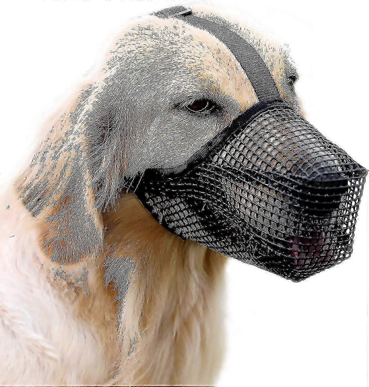 Soft nylon dog muzzle - adjustable breathable mesh muzzle, dog mask, licking muzzle, anti-bite and anti-barking