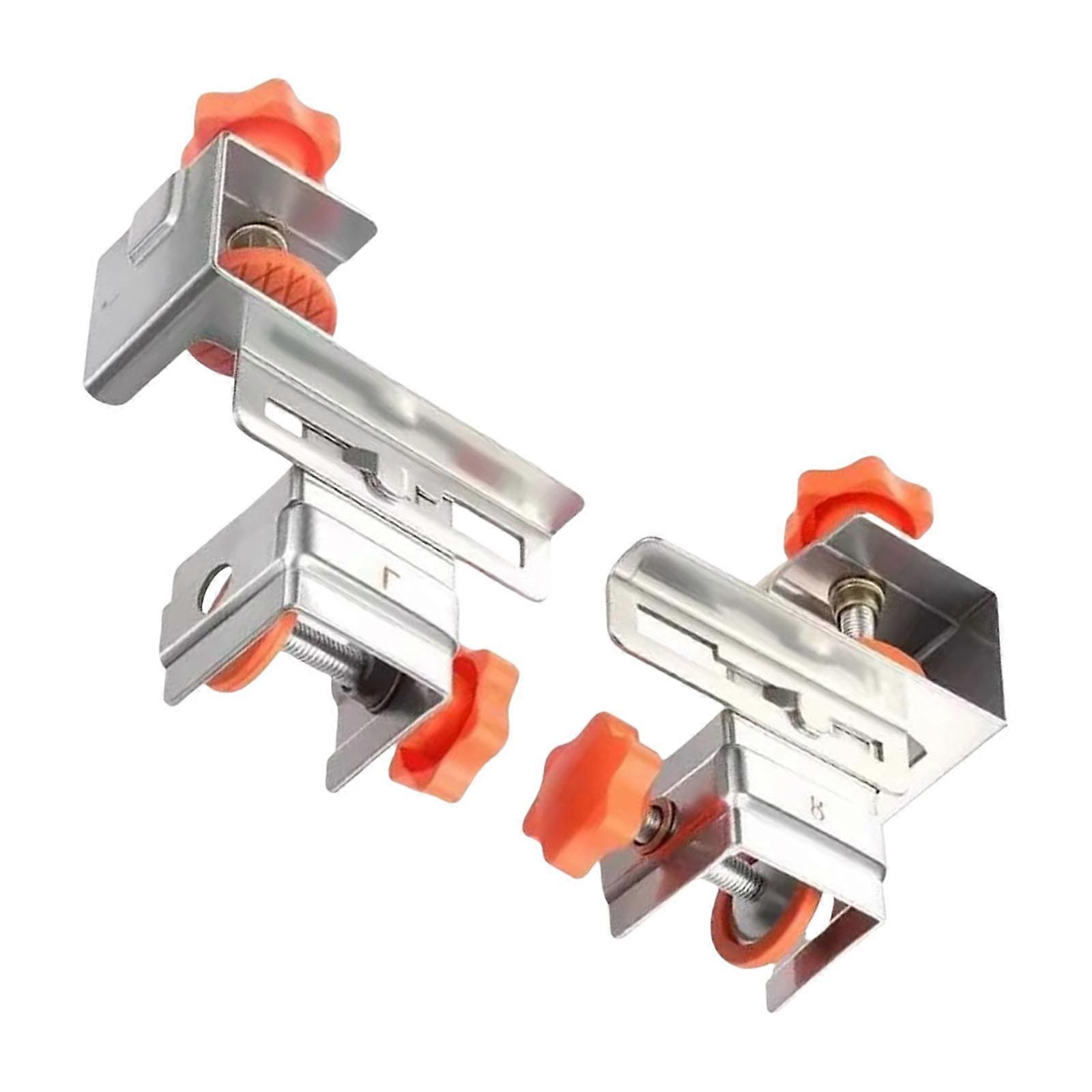 2Pcs Practical Drawer Front Fasteners Rustproof Stainlesses Steel Mounting Clamps for Seamlessly Furniture Setups Multicolor
