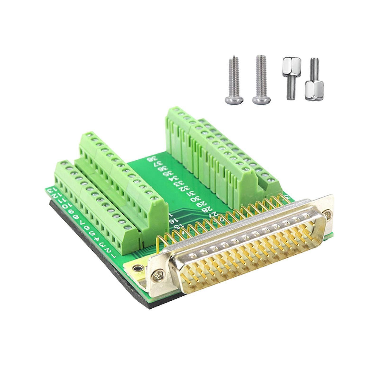 DB50 Female/Male Connector to Terminal Block Board 50Pin Adapter to Terminal Connector Module with Bolts Nut Hardware Multicolor