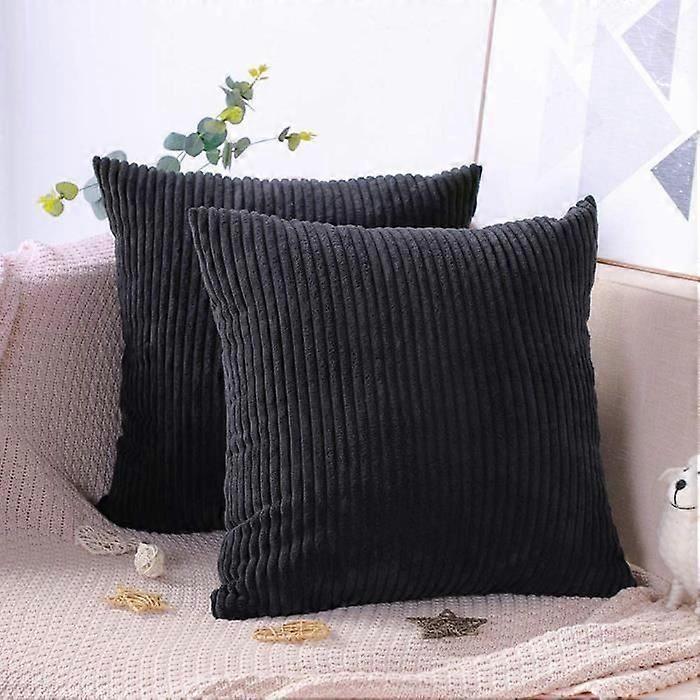 Velvet Cushion Cover - Plain - Black - Rectangular - 45X45Cm