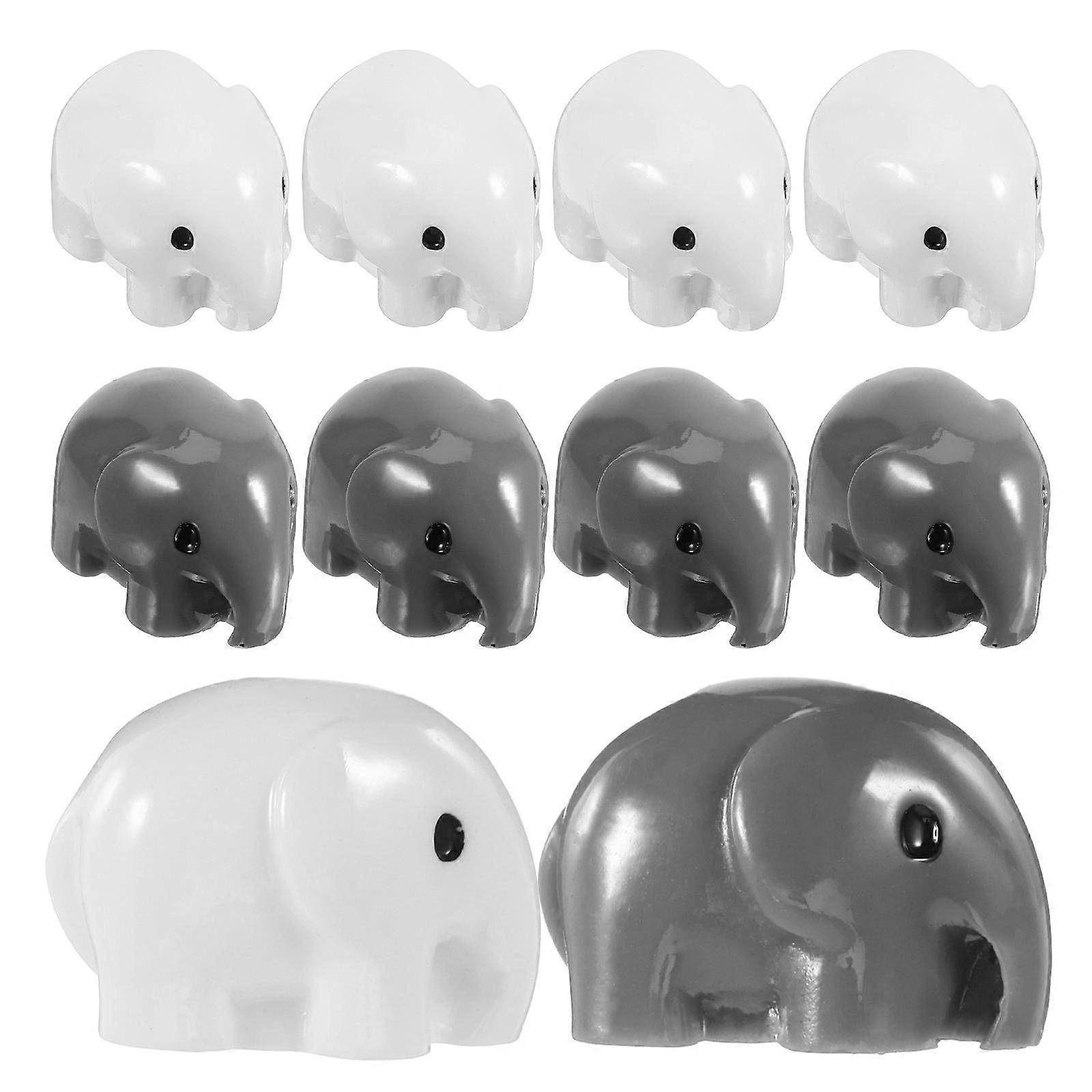 Resin Elephant Decorations for Home Office Elegant Design 10pcs Assorted Color Mini Ornament Gifts