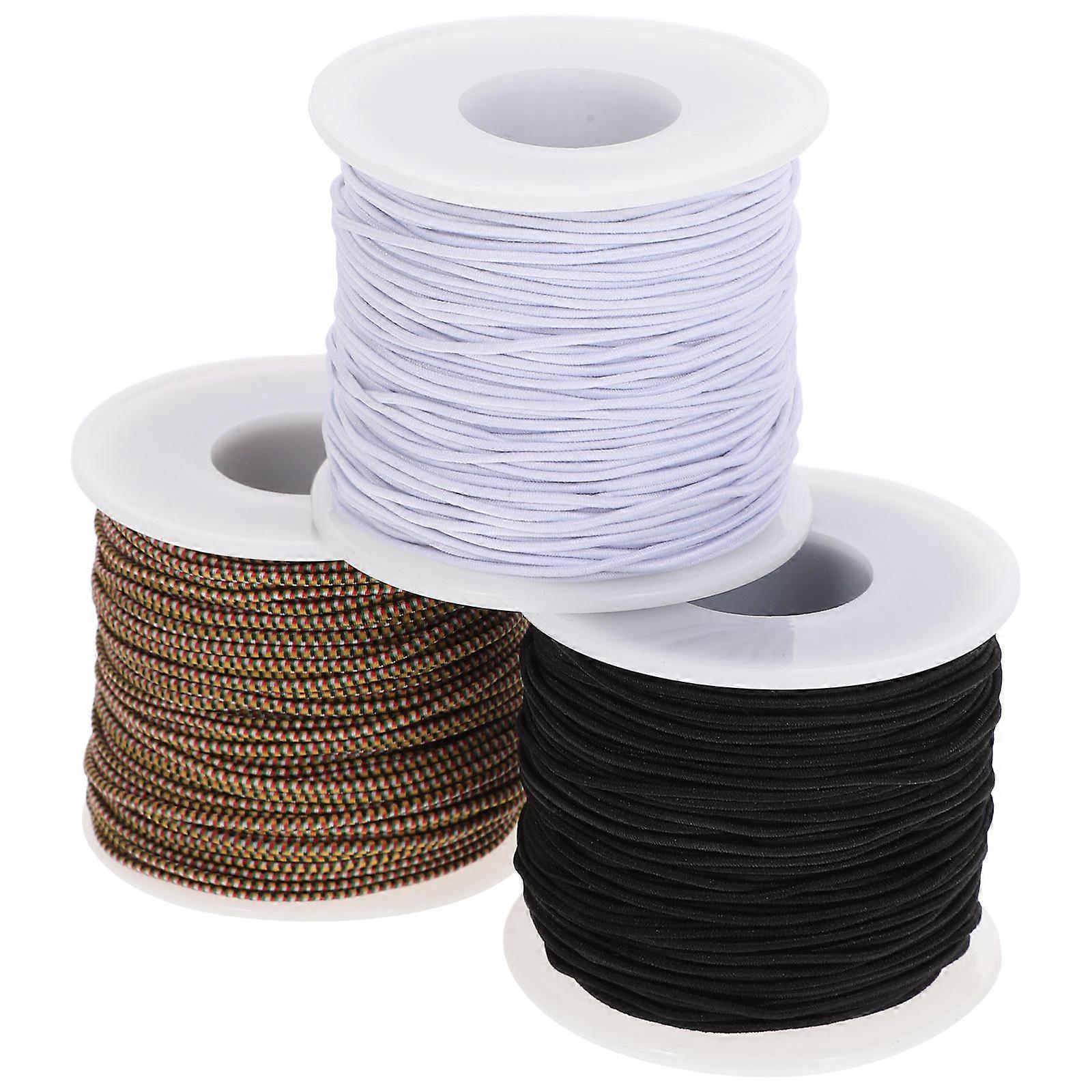 3 Rolls Stretchy Elastic Bracelet Cord for Jewelry Making – Durable, Smooth, Easy to Store Beading Thread in Black & White