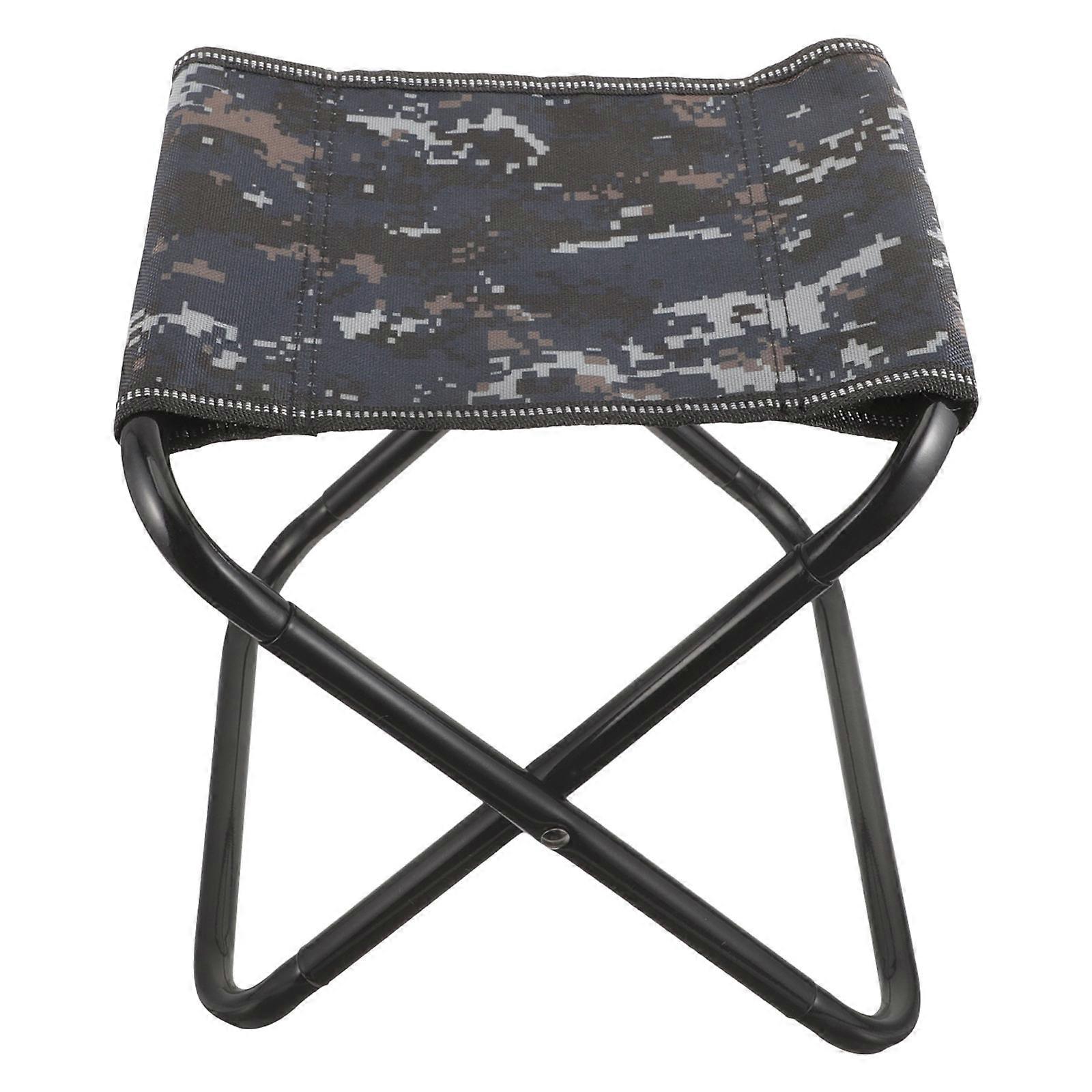 Portable Storage Stool Camping Seat Outdoor Enthusiasts Travelers Blue Camouflage 26.00X24.00X23.00CM