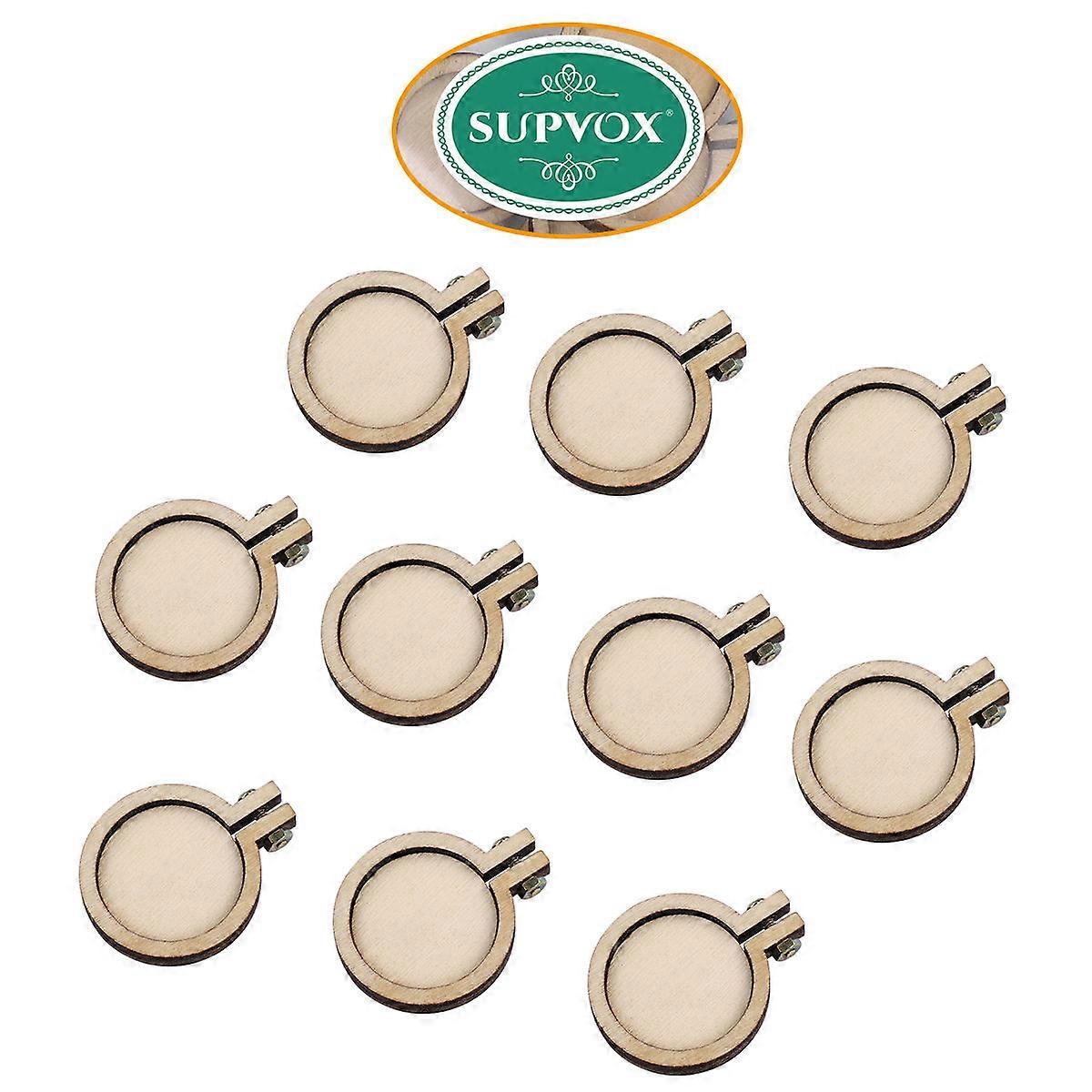 Light Brown Mini Embroidery Hoop for Crafts and Needle Arts Easy to Use PP Material 10PCS Set