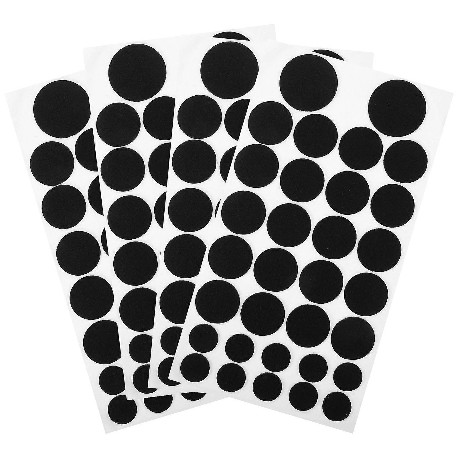 4 Sheets of Felt Circles Adhesive Stickers for DIY Clothing Supplies