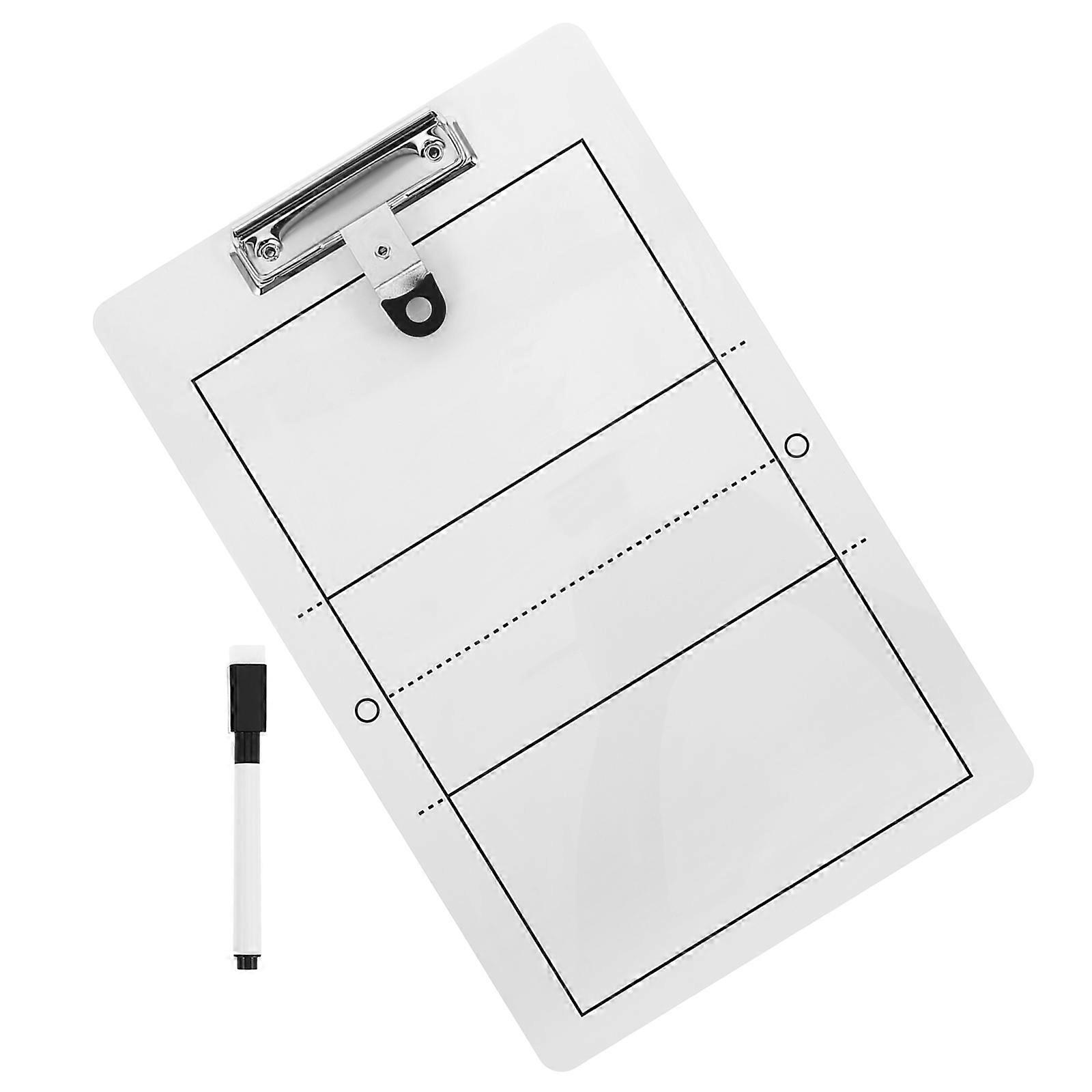 Volleyball Whiteboard Clipboard Tactical Planning Tool White Rectangular Durable 35.00X22.00X2.00CM 1 Set