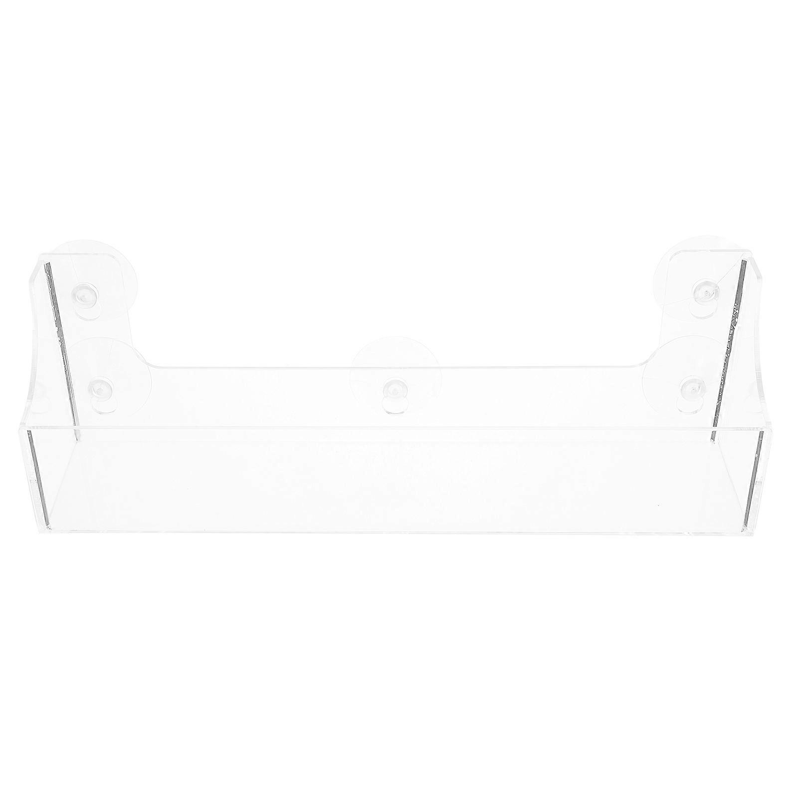 Clear Acrylic Shelf with Suction Cups for Wall Mounted Storage Rack Spice Bottles Kitchen Refrigerator Organizer
