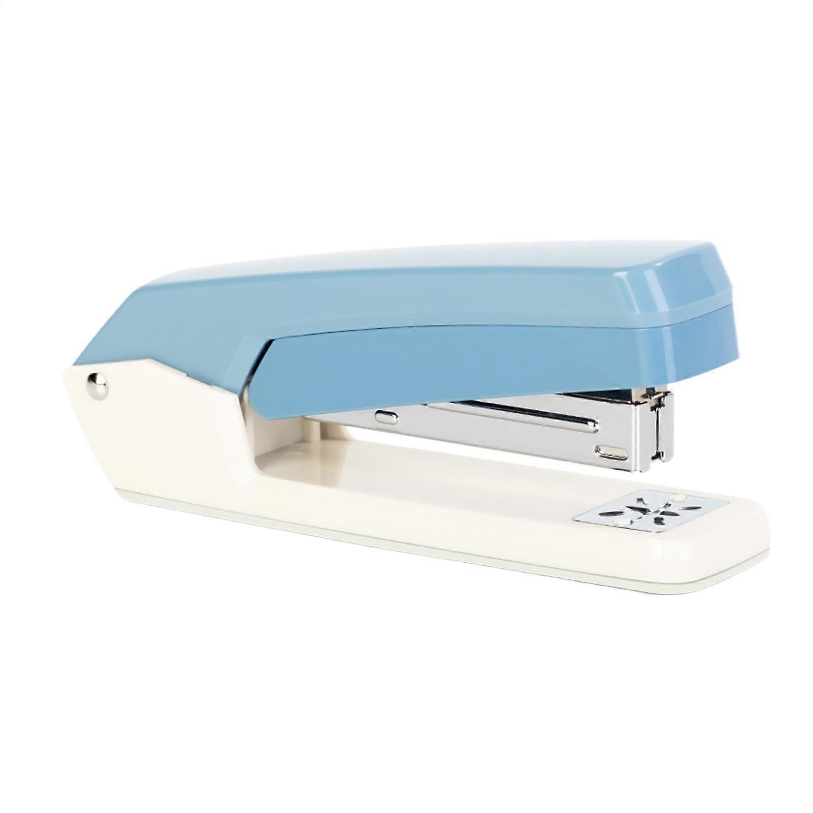 Table stapler Long stapler for brochures, 360degree rotatable stapler accessory for construction, crafts, packaging, storage, home, blue.