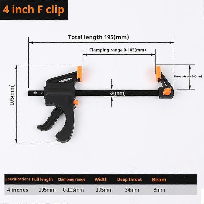 F Type Clamp Quick Ratchet Release Speed Squeeze Wood Working Bar Fixture Grip Carpenter Tool