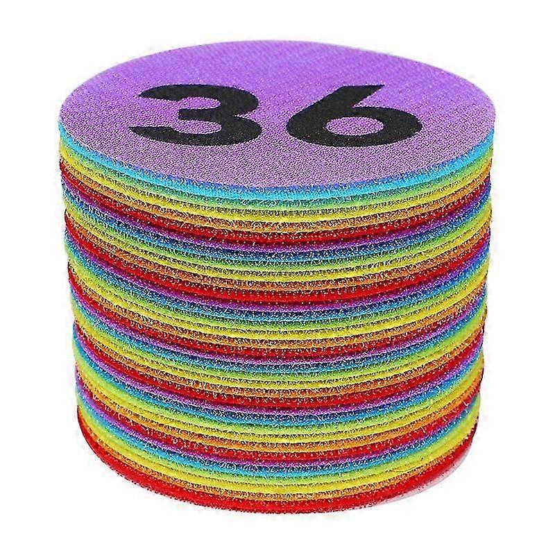 علامات بالأرقام 1-36 ، دوائر أرضية الفصول الدراسية نقاط سجادة الحصير لتنظيم رياض الأطفال لمرحلة ما قبل المدرسة