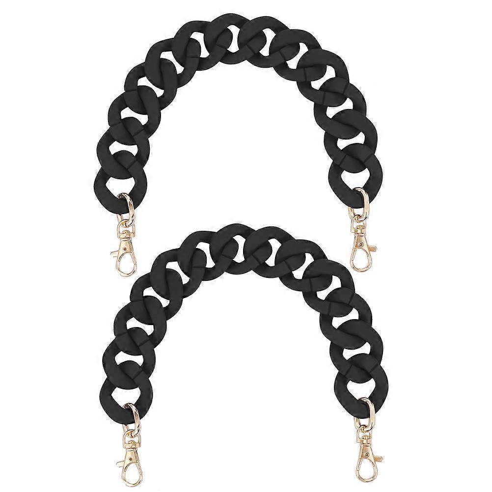 Acrylic Handbag Chain Strap Replacement Removable Black Shoulder Purse Handles Durable Metal Design for Clutch Bags Easy Attachment Diy Crafts
