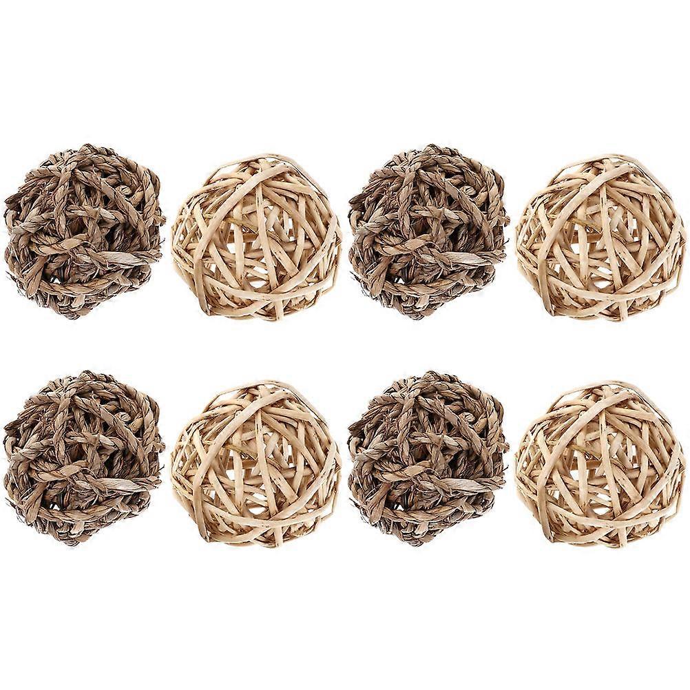 Natural Rabbit Chew Balls for Guinea Pigs, Chinchillas & Hamsters – Durable, Lightweight Teething Treats for Small Animals (8pcs)