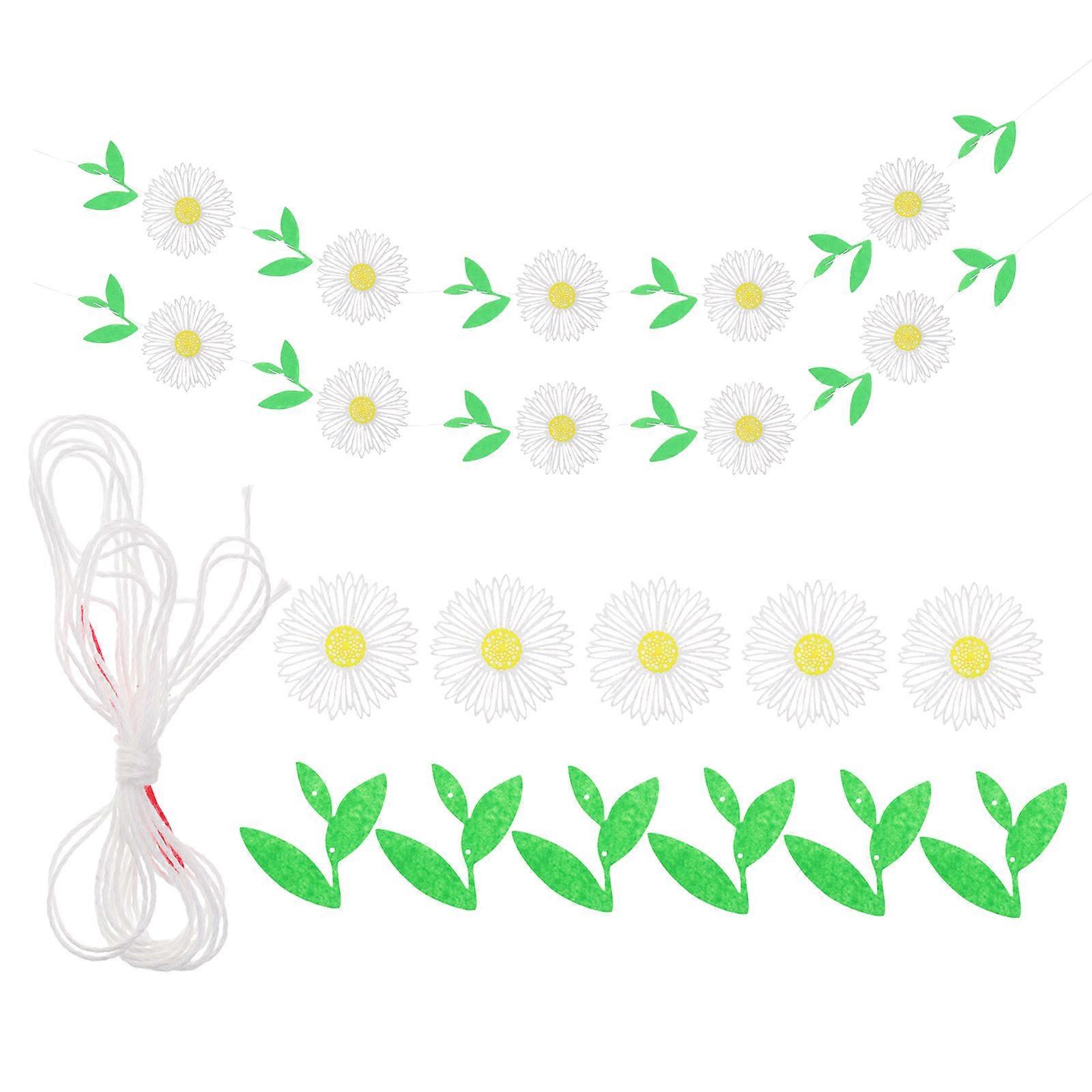 Daisy Party Supplies Spring Flower Banner Multi Colored Wall Hanging 3Pcs