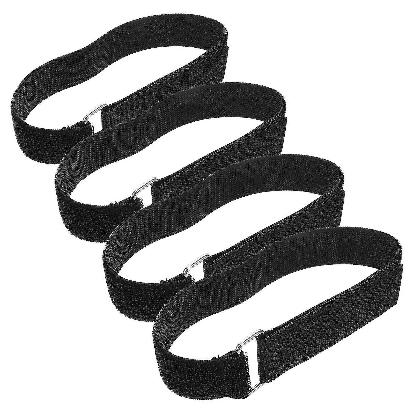 Black Elliptical Pedal Straps for Fitness Machine Secure Fit Adjustable Workout Accessories for Elliptical Trainer 4pcs
