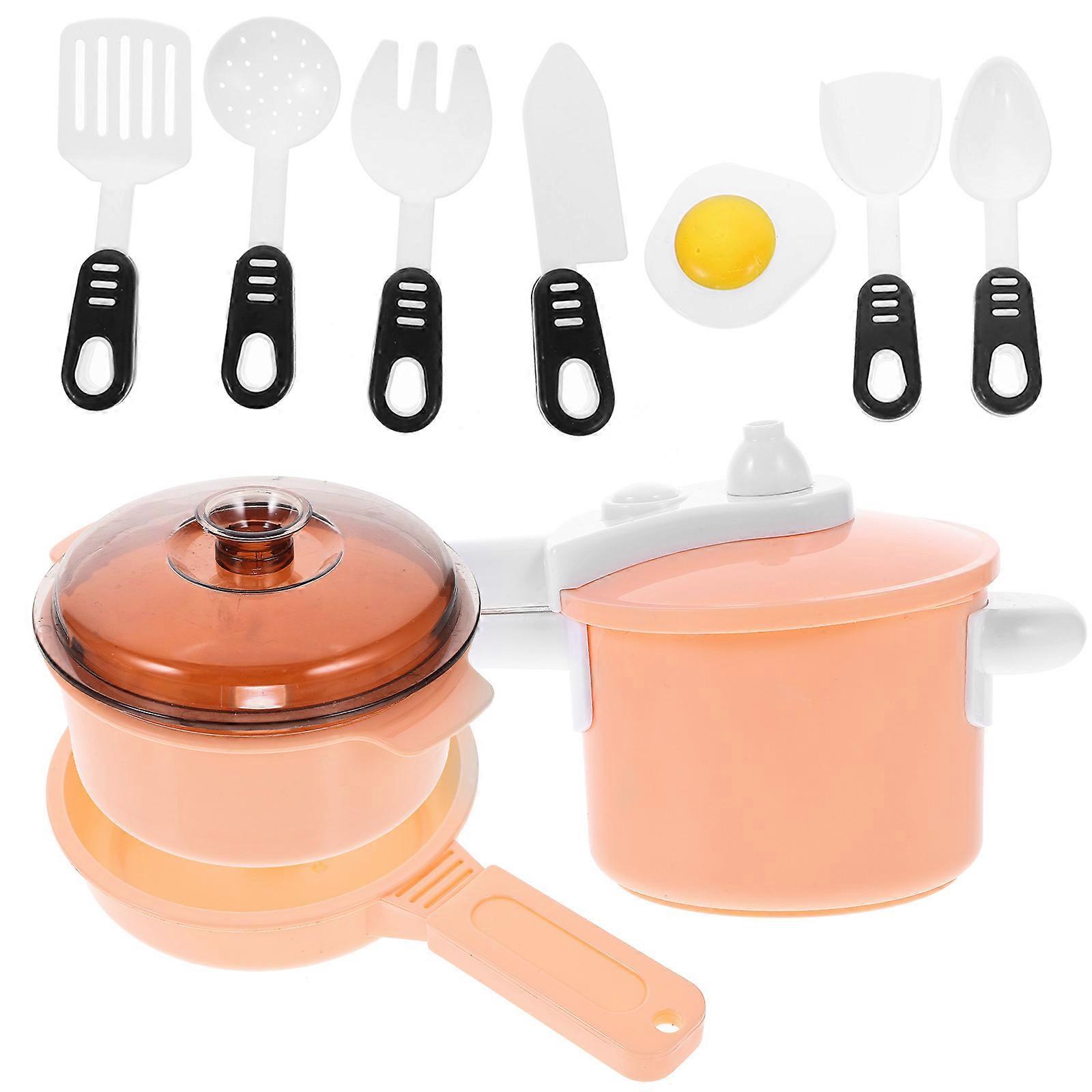 Kids Kitchen Plaything 1 Set Engaging Pretend Play Activity Assorted Color Functional Kitchen Tools