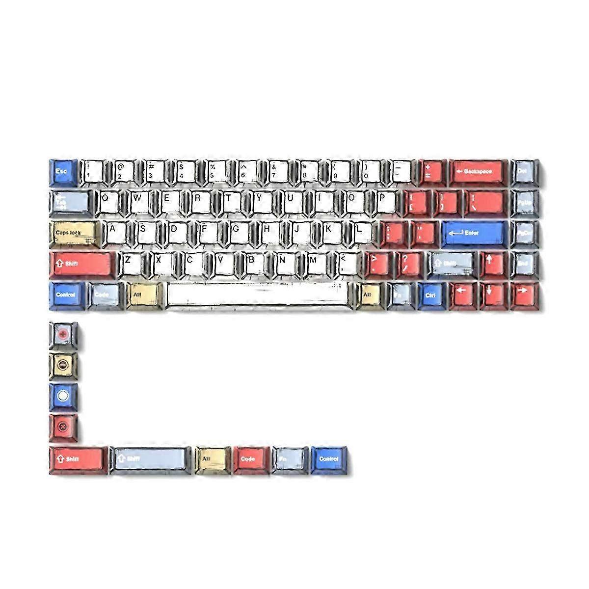 EVA01 BOW Cherry Profile PBT Dye-Sub Comic Keycaps Set - 78 Keys for Custom Mechanical Keyboards