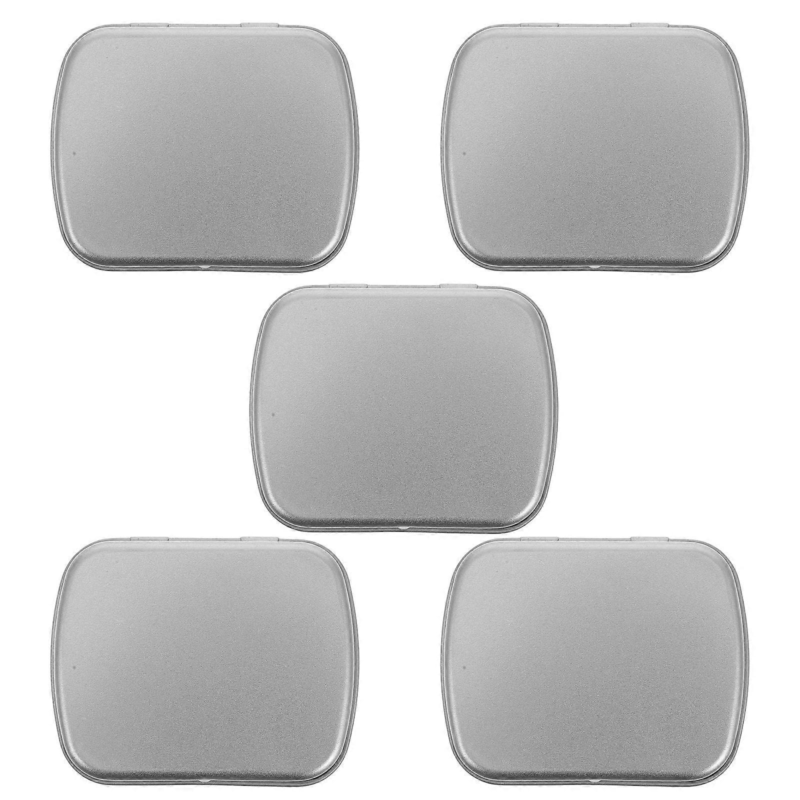 MLINS 5pcs Mini Tin Trinket Box Jewelry Storage Case Tinplate Small Bead Storage Container with Lid for Jewelry Findings Storage