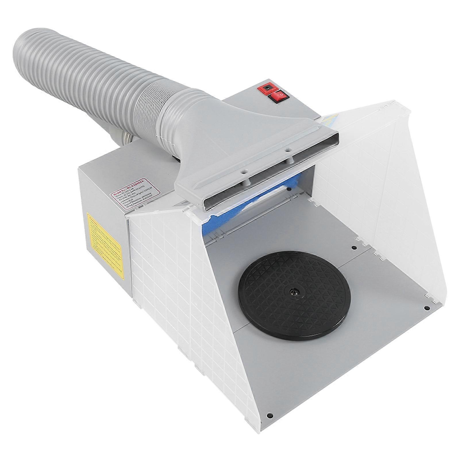 Airbrush Spray Booth with Turn Table Foldable Exhaust Filter Extractor Set for Model Crafts Painting 100‑240V US Plug 60HZ 