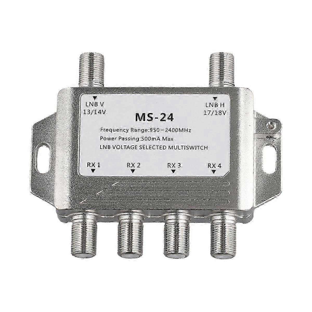 2 in 4 Out DiSEqC 4X2 Switch Satellite Signal Multiswitch LNB Voltage 950-24000MHz for TV Receiver