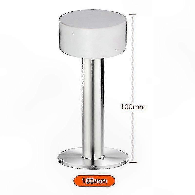 Self-Adhesive Stainless Steel Door Stop with Noise Reduction Bumper (Set of 2)