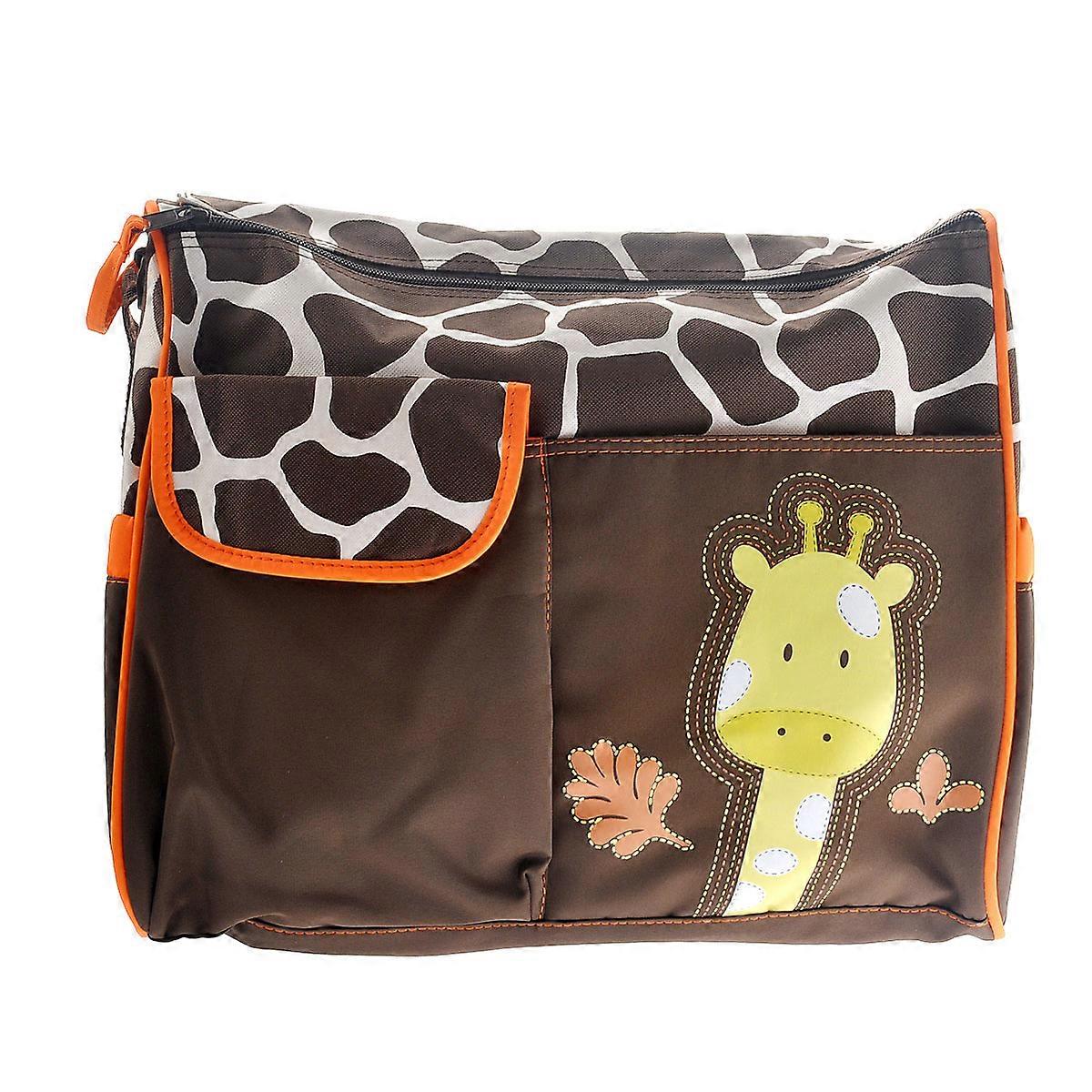 Giraffe Pattern Large Capacity Travel Mummy Bag with Adjustable Strap and 8 Pockets 39x32x15cm