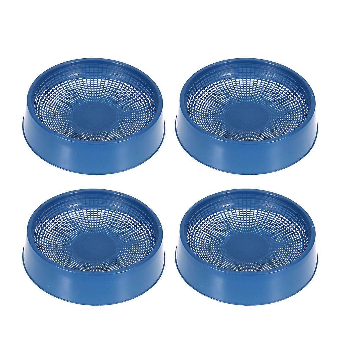 Blue Plastic Bird Cage for Pet Use Suitable for Small Birds Round Design Durable and Practical 4 Pieces