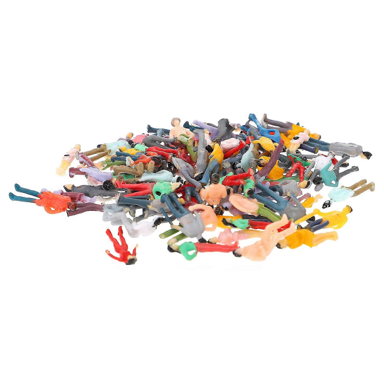 Hemoton 100 Pcs People Figure Model Plastic Human Models Colored Layout Decor