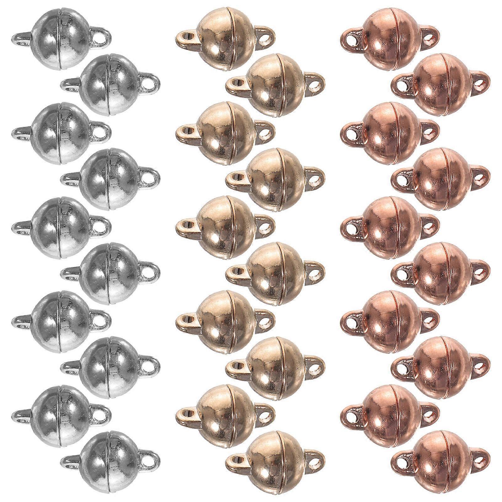Magnetic Clasps For Jewelry Making 30Pcs Round DIY Crafts Closure Assorted Color Magnet Design
