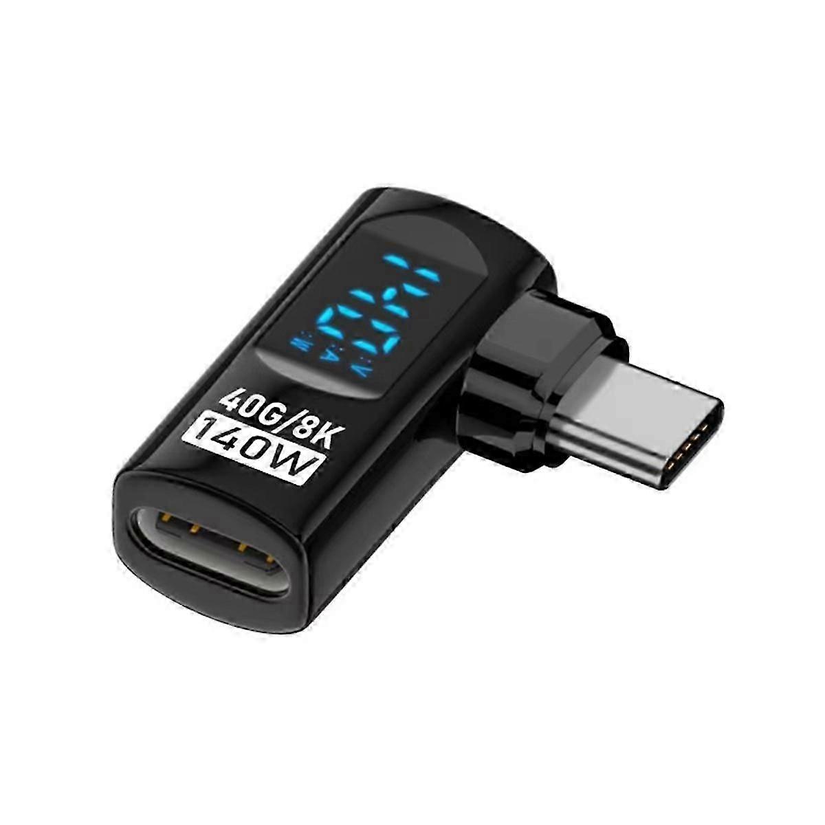 USB Right Angle Type C Adapter 40Gbps Data Transfer PD 140W USB4.0 8K Converter