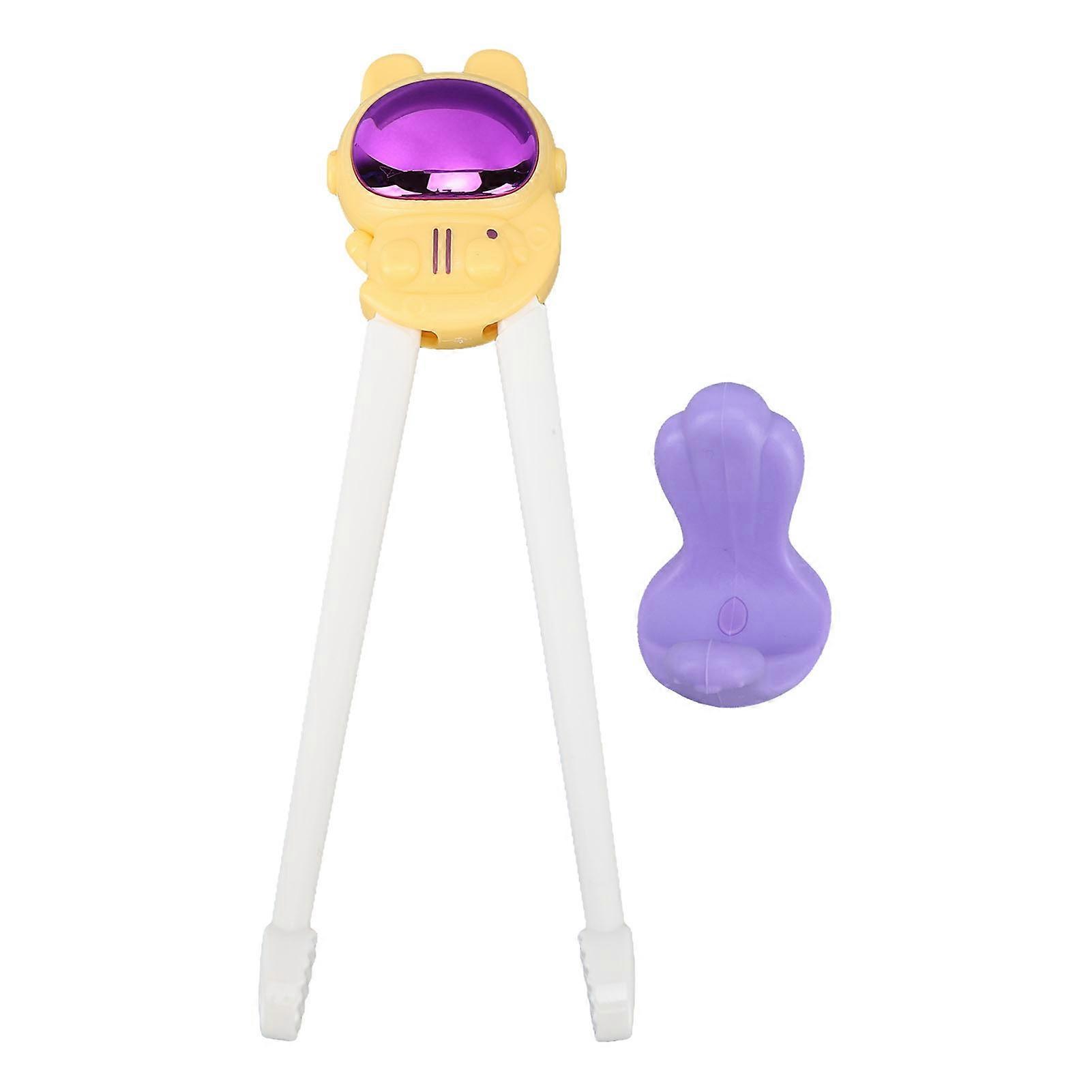 Baby Training Chopsticks Helper Cartoon Pattern Three Dimensional Learning Chopsticks Yellow