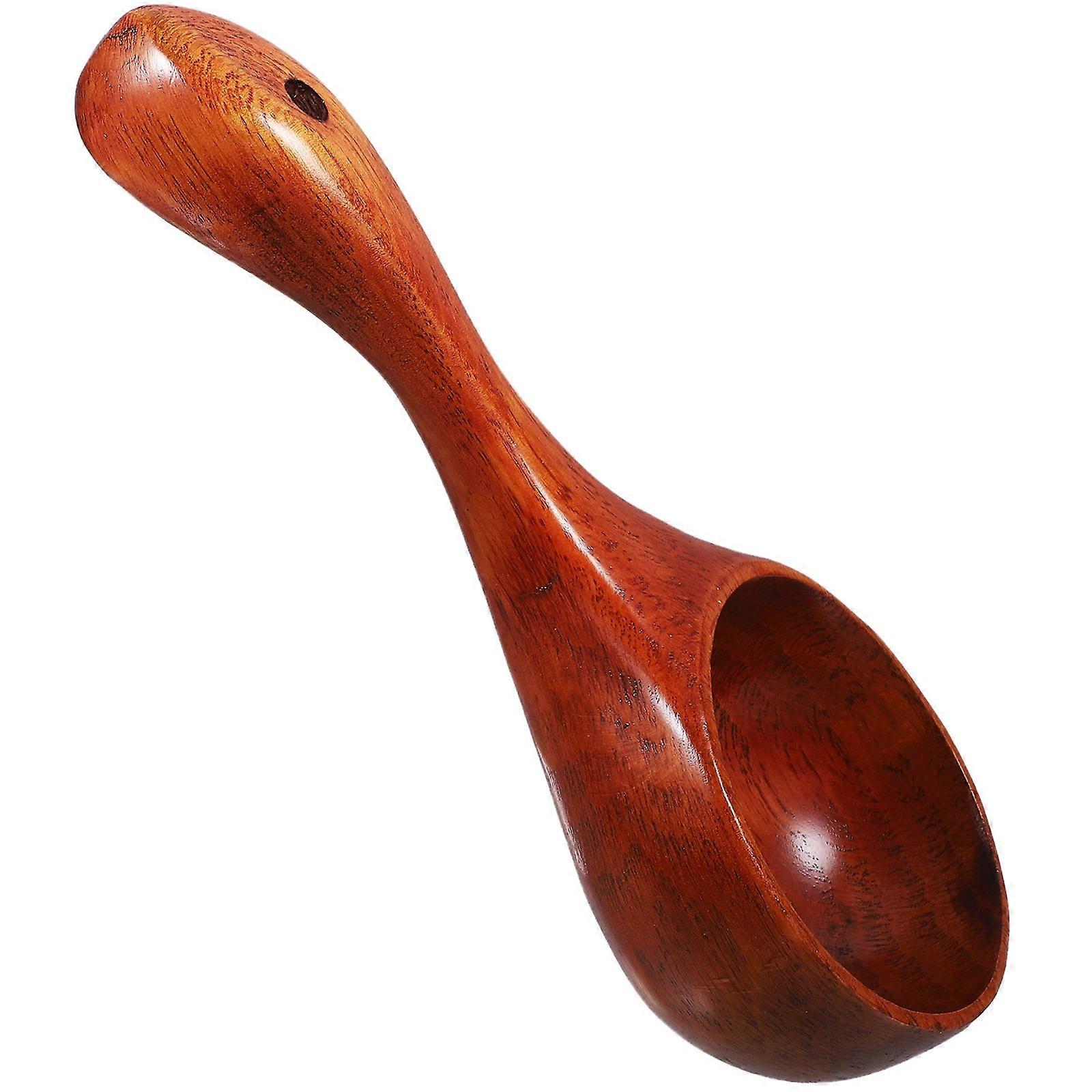 Brown Wooden Water Ladle for Kitchen Use Ergonomic Handle Easy to Use 7.9 Inches