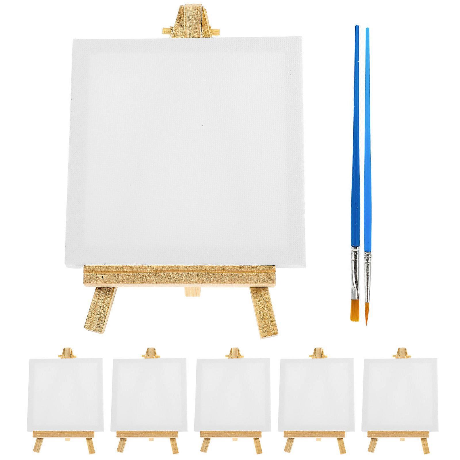 1 Set Canvas Painting Kit with Paint Supplies for Kids Including Painting Easel and Canvas