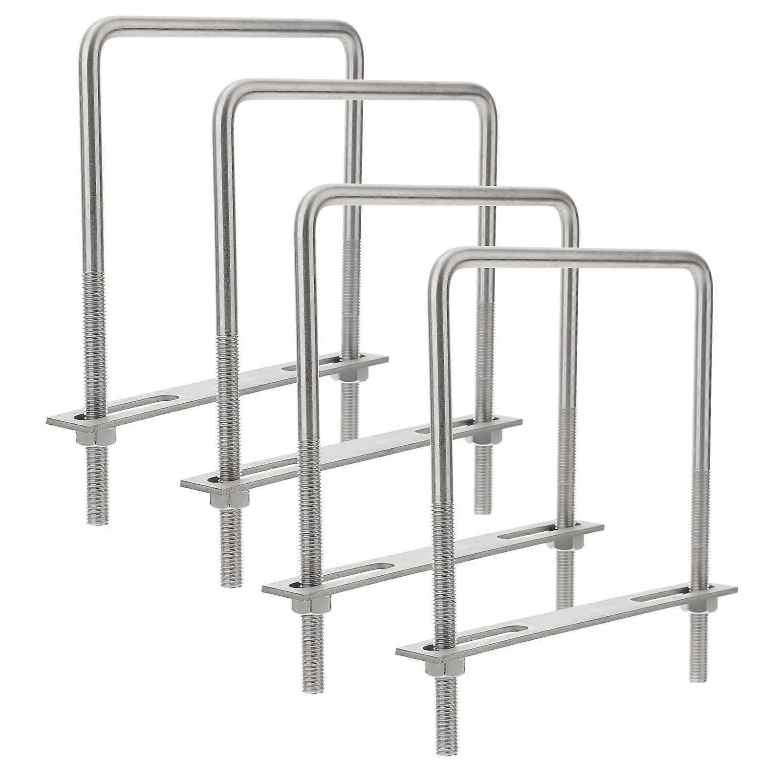 Stainless Steel Square Bolt Pipe Fixing 4Pcs