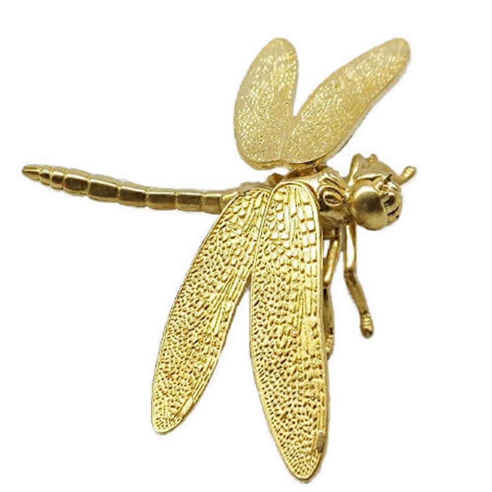 Brass Dragonfly Ornament with Detachable Wings for Home Decor Golden 1PC