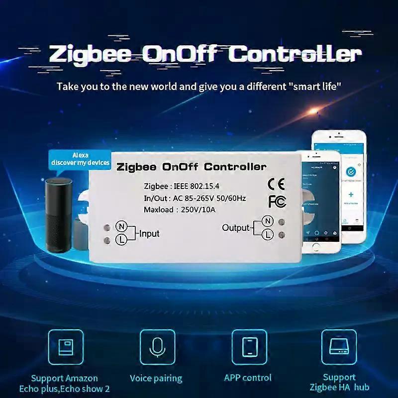 Zigbee On/Off Controller Smart Switch APP Telecomando Smart Home Module AC85-265V 10A