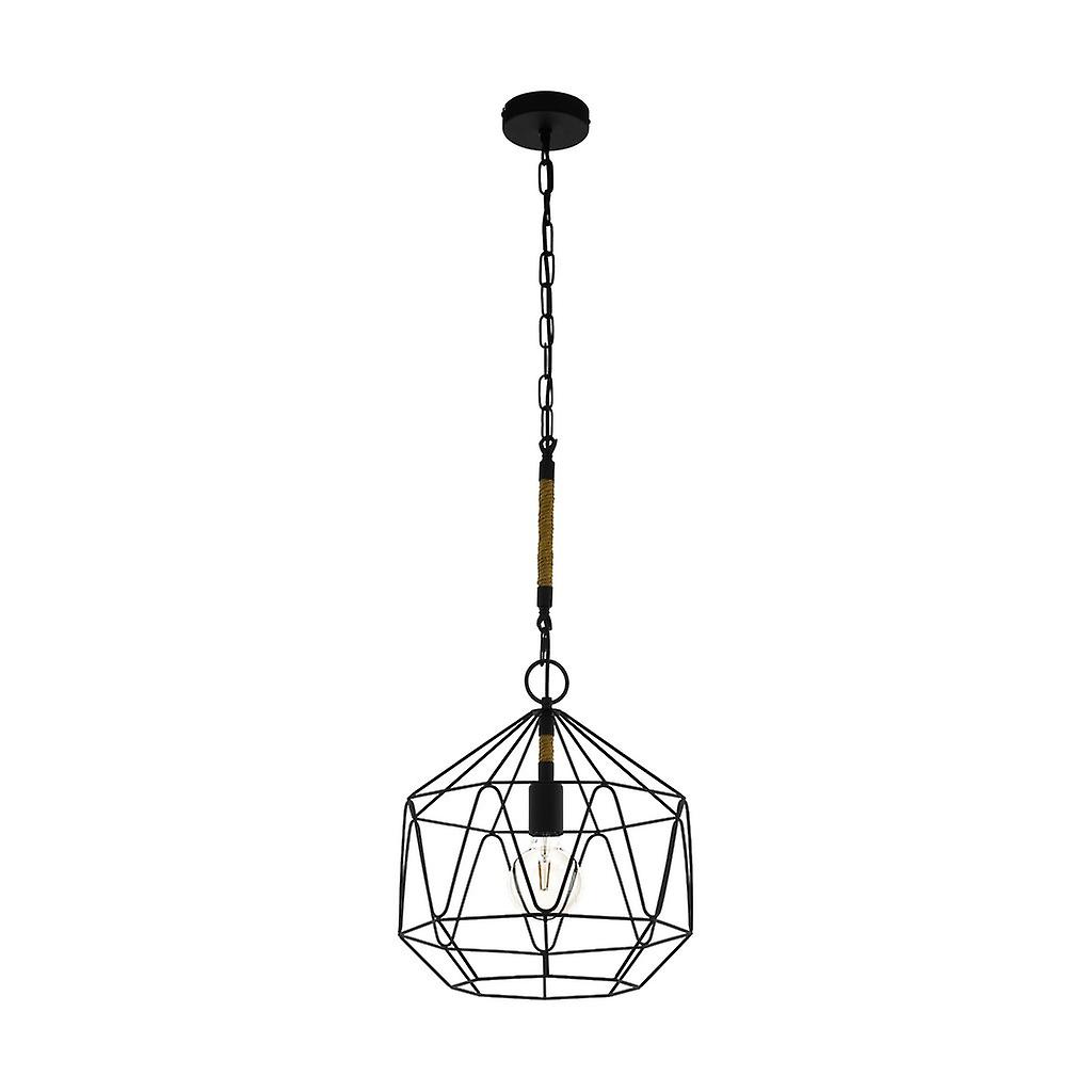 Eglo Cottingham Wire Frame Pendant Ceiling Light Black